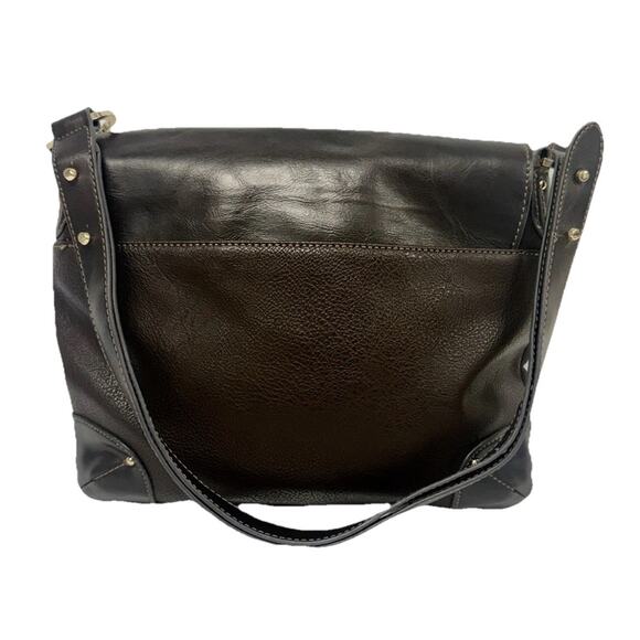 LOWIISH START🚨NWOT Liz Claiborne Brown Leather Crossbody plastic on hardware - Picture 2 of 9